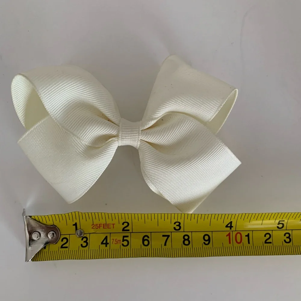 Kids Bow Set Hair Clips Accessories 4 Pieces Black Blue Orange Cream